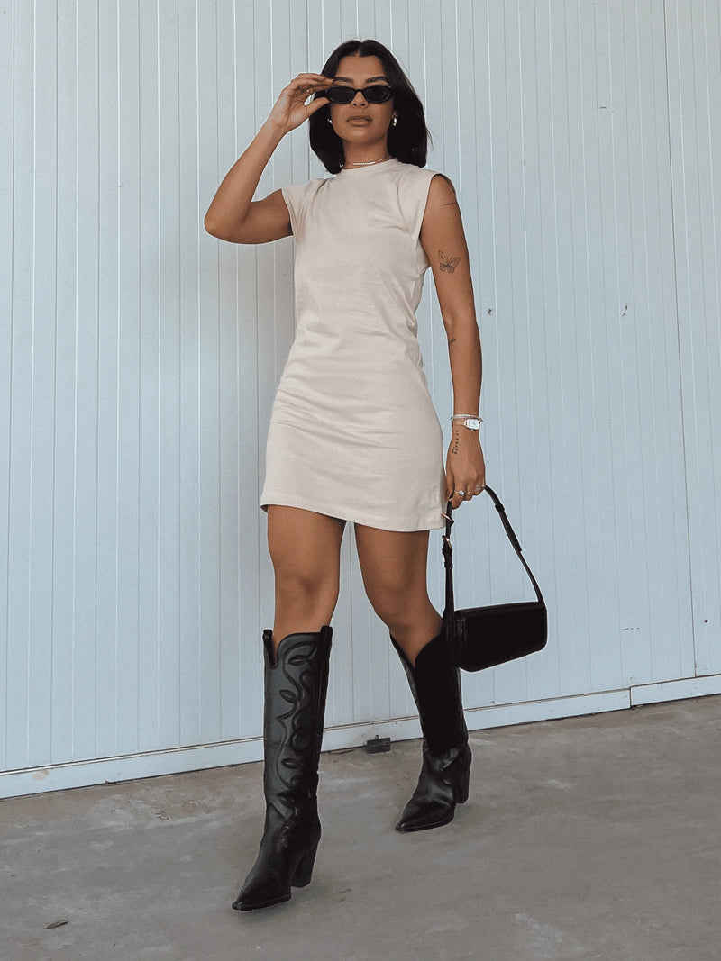 Vendedor IndicadoVestido Muscle Tee Blogueira Feminino Algodão Curto Confort