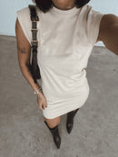 Vendedor IndicadoVestido Muscle Tee Blogueira Feminino Algodão Curto Confort