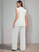 Conjunto Feminino Colete em Alfaiataria Social