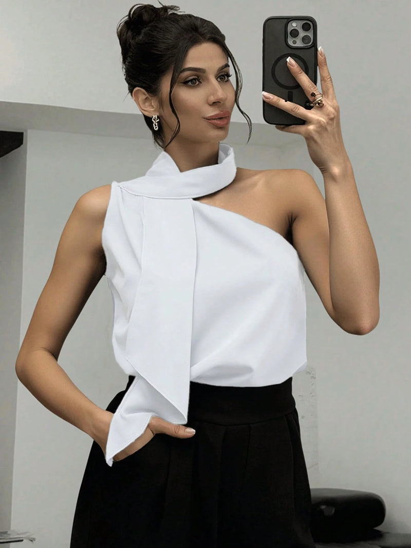 Regata Elegante Feminina de Um Ombro Só