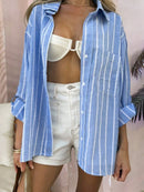 Vendedor Indicado
SV Camisa Feminina Listrada de Algodão com Manga Longa