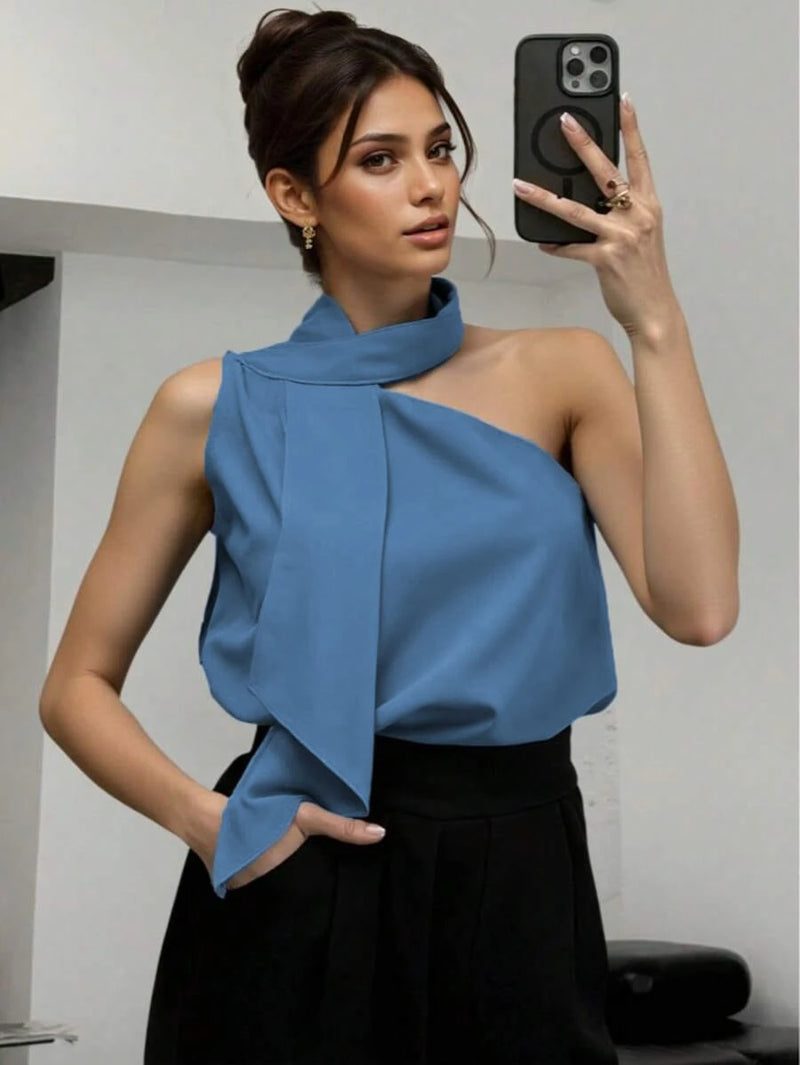 Regata Elegante Feminina de Um Ombro Só