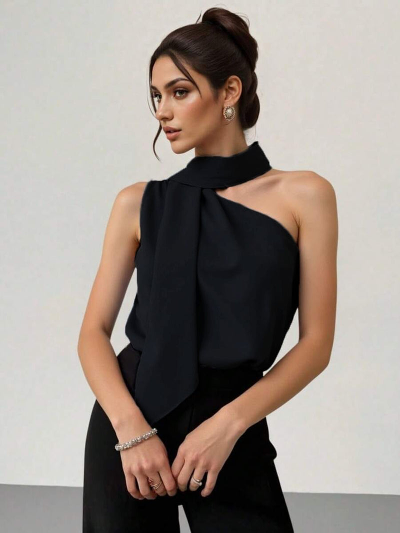 Regata Elegante Feminina de Um Ombro Só