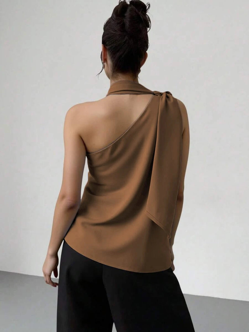 Regata Elegante Feminina de Um Ombro Só