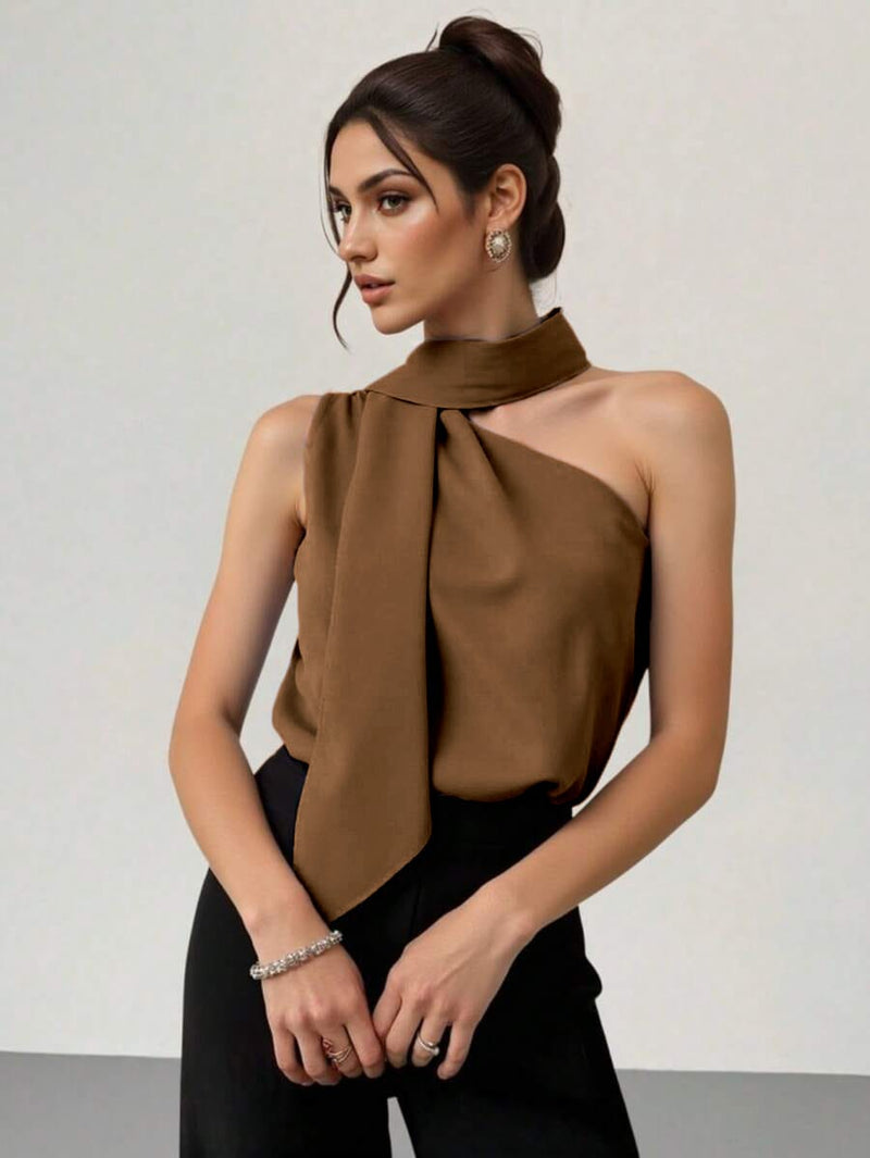 Regata Elegante Feminina de Um Ombro Só