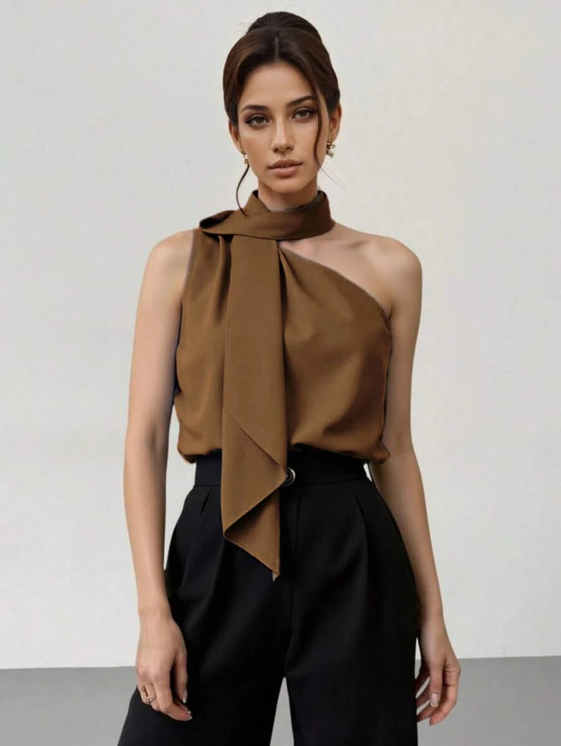 Regata Elegante Feminina de Um Ombro Só