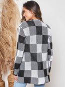 Cardigan feminino de Tricot Xadrez