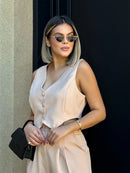 Conjunto Feminino De Colete Com CalçaAlfaiataria