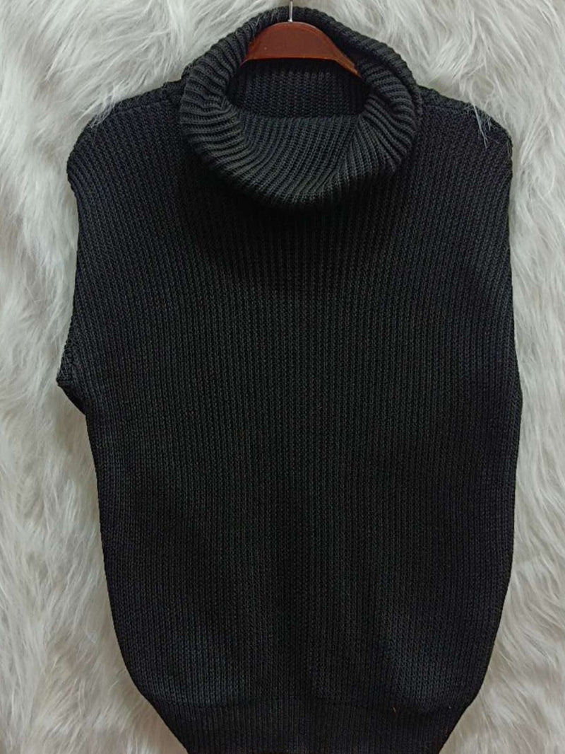 Blusa feminina de lã tricot gola alta