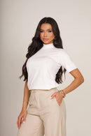 Camiseta Casual de Gola Alta - Mari