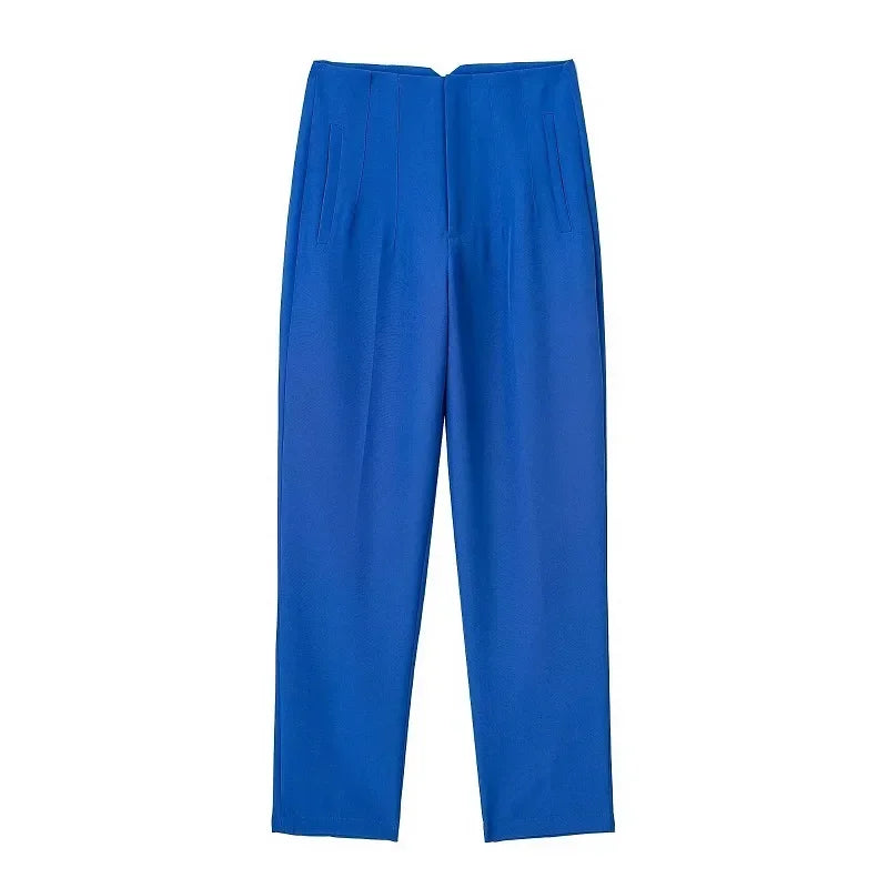 Calça feminina casual cintura alta