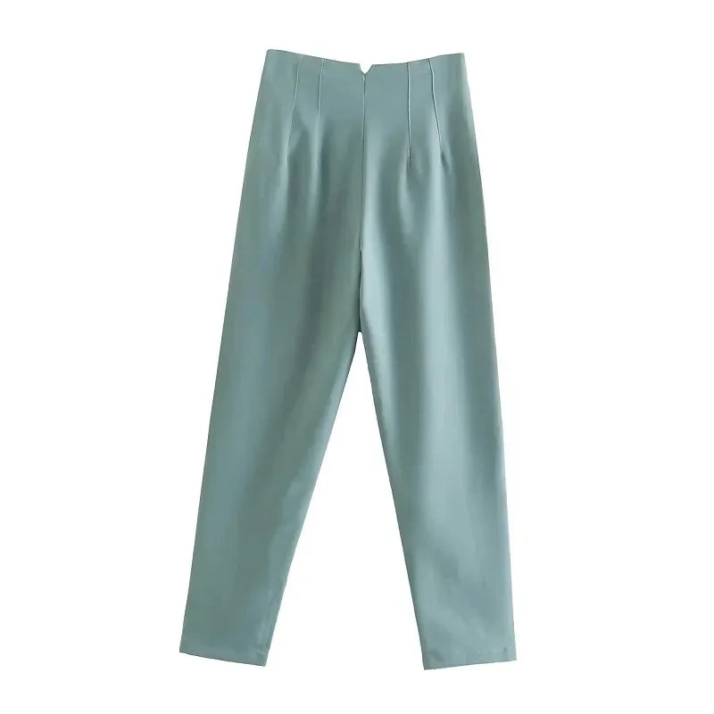 Calça feminina casual cintura alta
