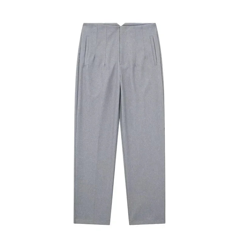 Calça feminina casual cintura alta