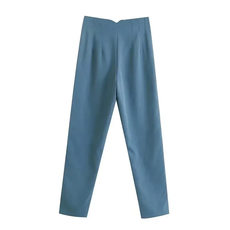 Calça feminina casual cintura alta