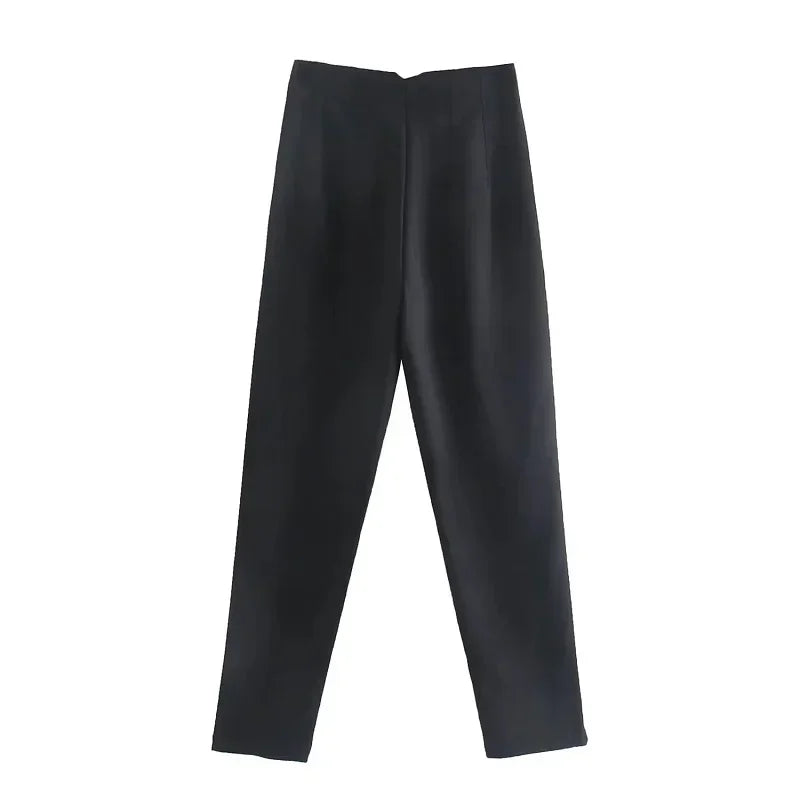 Calça feminina casual cintura alta