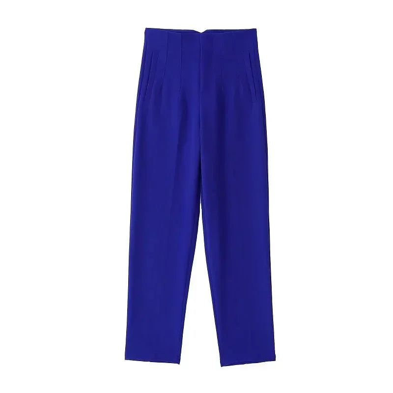 Calça feminina casual cintura alta