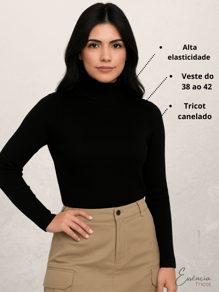 Kit com 3 blusas feminina de frio cacharrel tricot 