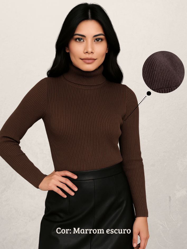 Kit com 3 blusas feminina de frio cacharrel tricot 